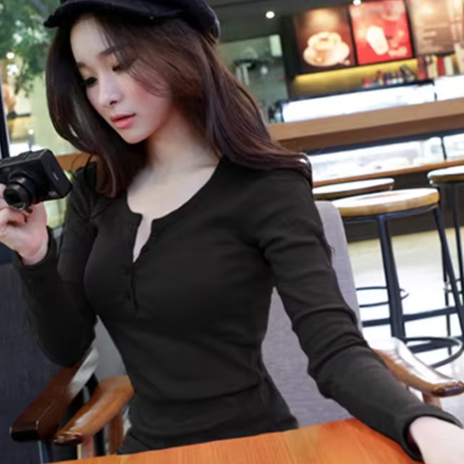 Langarm-Shirt Aus Baumwollstrick Für Frauen