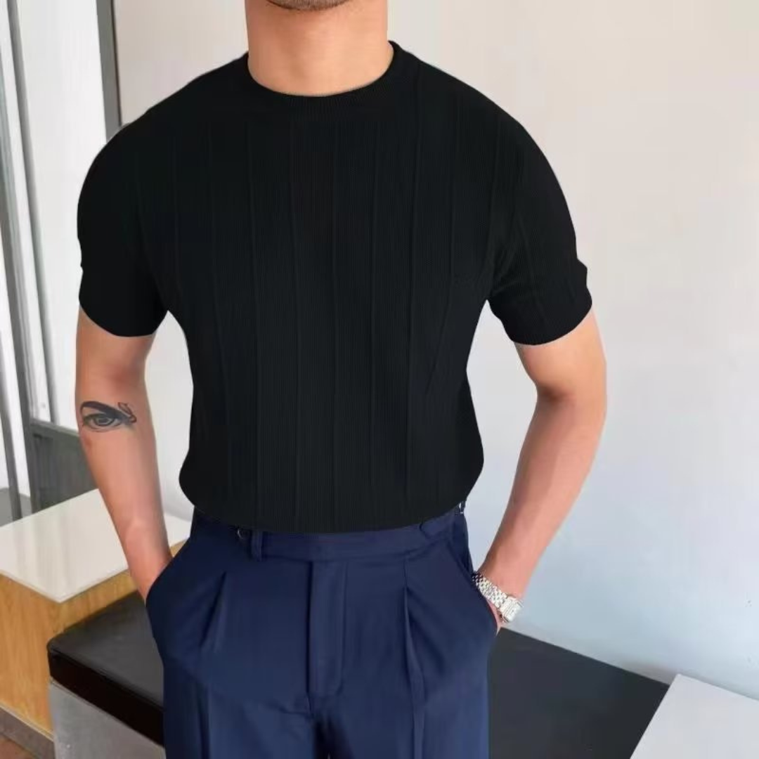 Lässiges geripptes T-Shirt für jeden Anlass – Falko