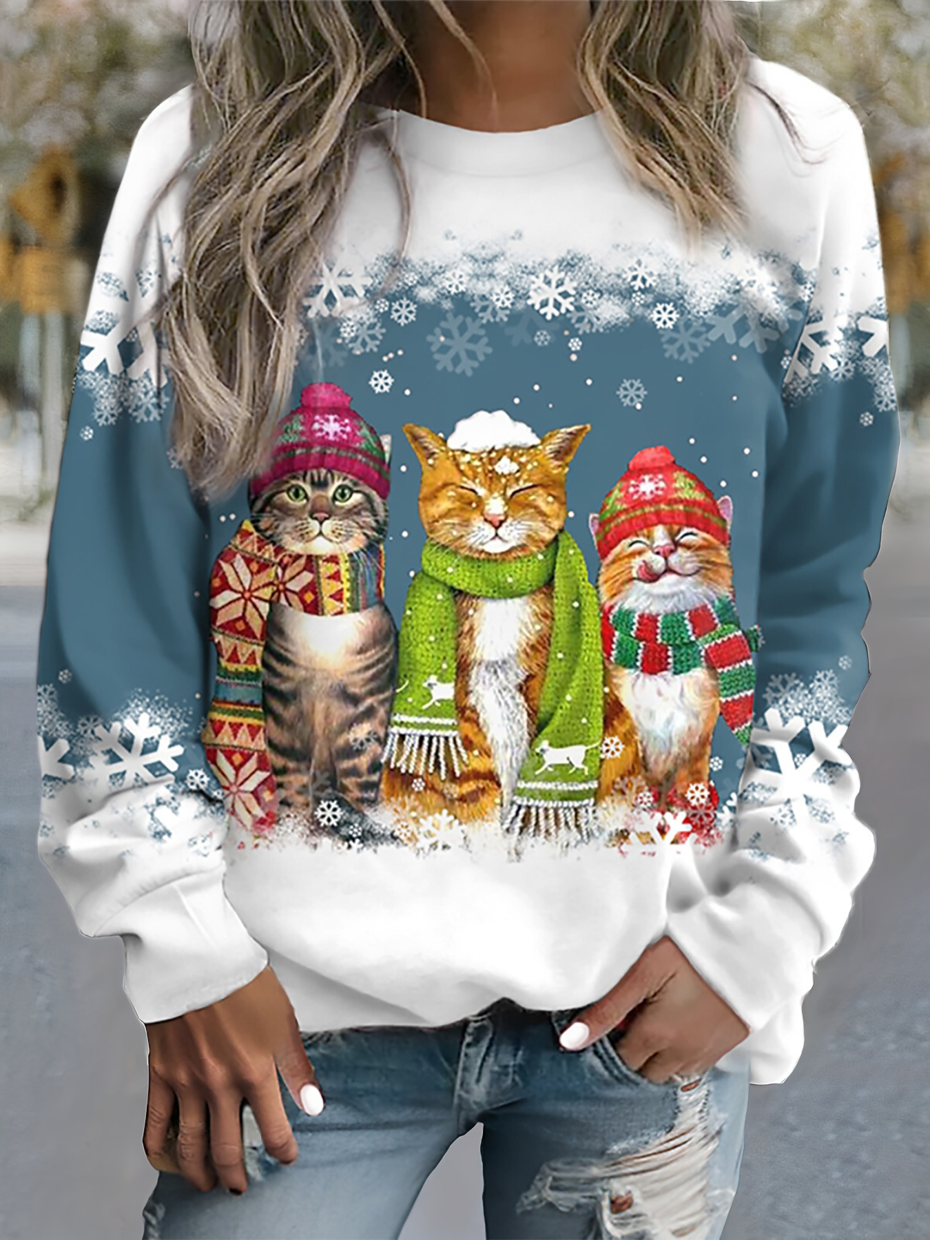 Weihnachtlicher Winterpullover für Damen