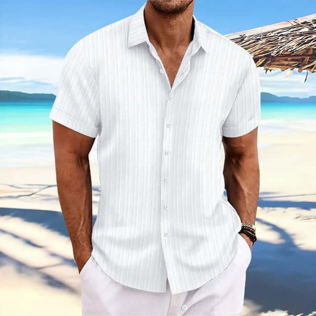 Klassisches Herren Strandhemd Baumwolle