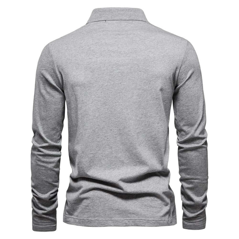 Herren Herbst Polohemd mit Reißverschluss