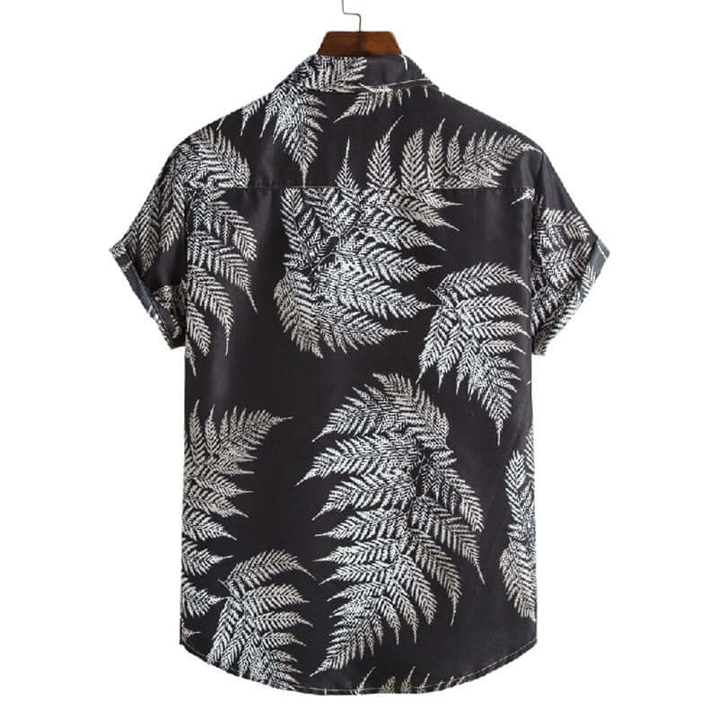 Herren Kurzarm-Hemd mit Blumenmuster