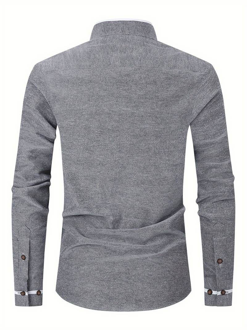 Herren Herbst Langarmhemd mit Kragen