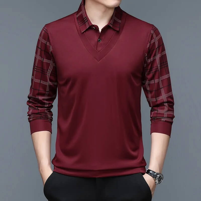 Klassisches Herren Langarm Poloshirt