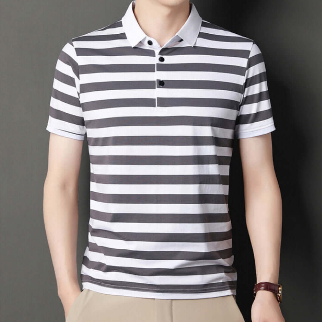 Klassisches Herren Polo Shirt mit Streifen