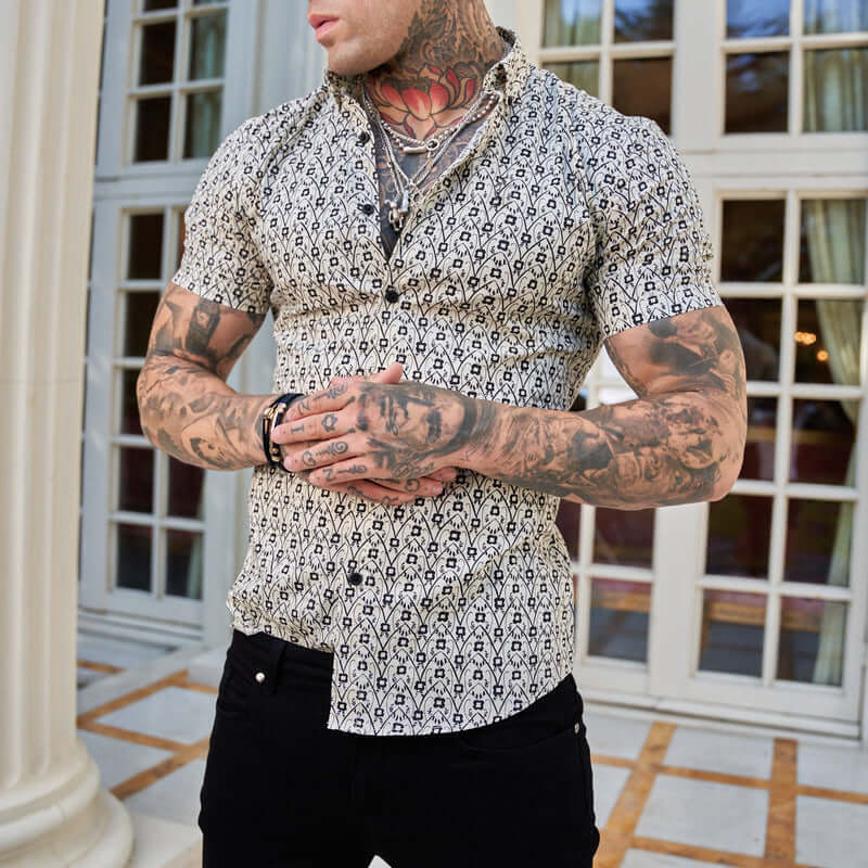 Slim-Fit Herrenhemd mit Print