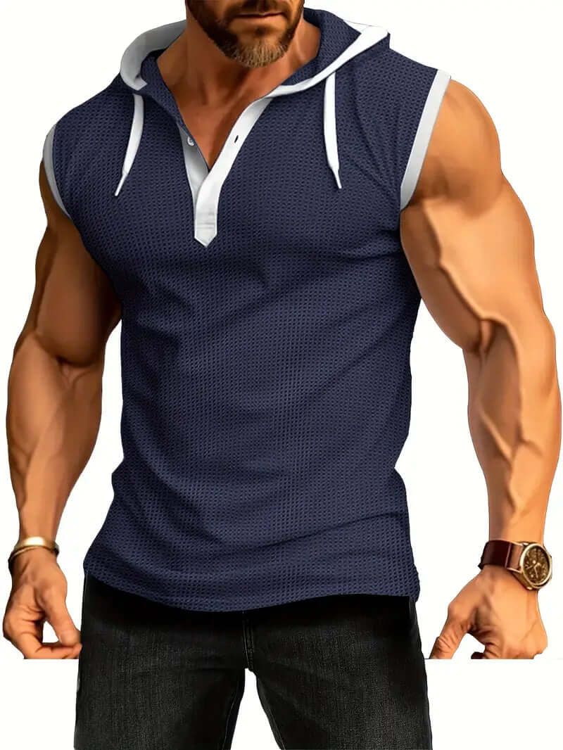 Ärmelloses Kapuzen-Muskelshirt für Herren