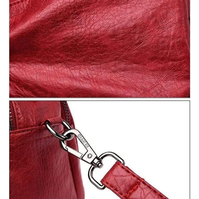 Handgefertigte Tasche aus Weichem Leder mit Mehreren Taschen