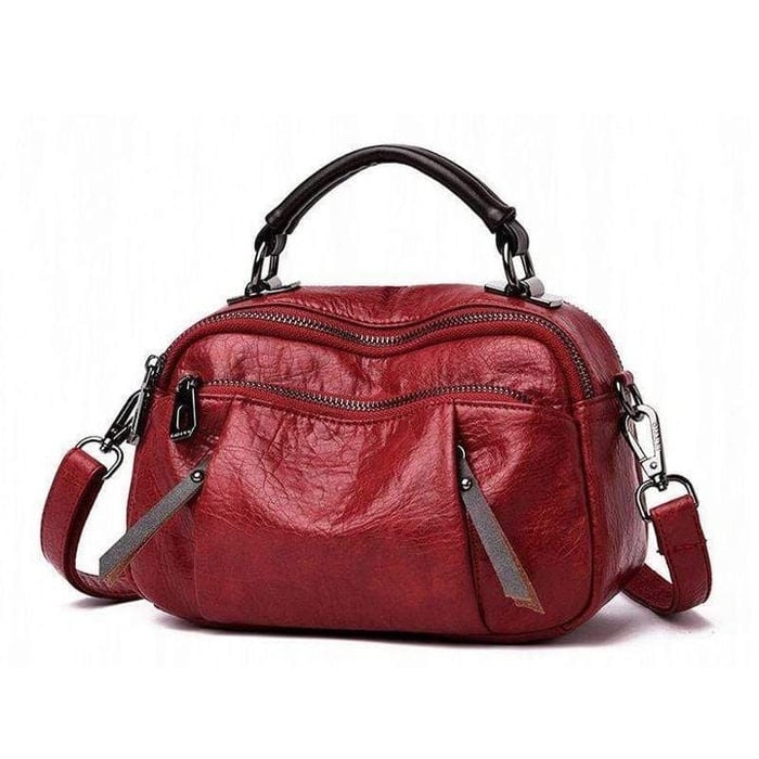 Handgefertigte Tasche aus Weichem Leder mit Mehreren Taschen