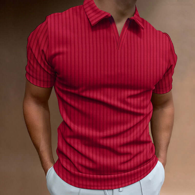 Gestreiftes Herren-Poloshirt Kurzarm Baumwolle