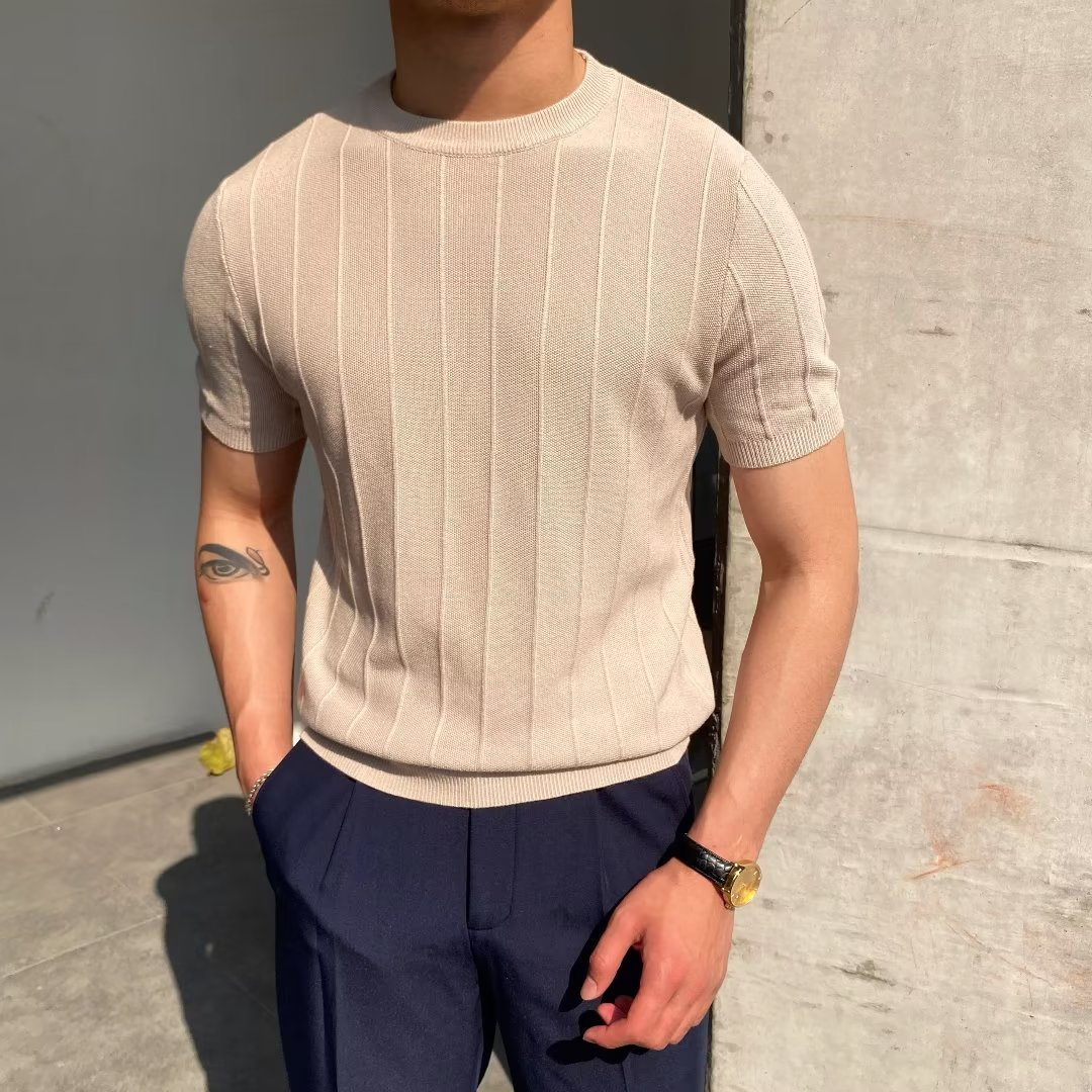 Lässiges geripptes T-Shirt für jeden Anlass – Falko