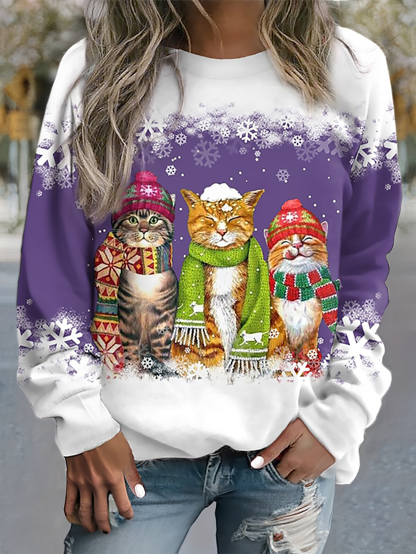 Weihnachtlicher Winterpullover für Damen
