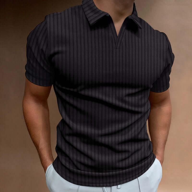 Gestreiftes Herren-Poloshirt Kurzarm Baumwolle
