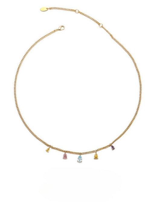 18K vergoldete Halskette mit Zirkonia