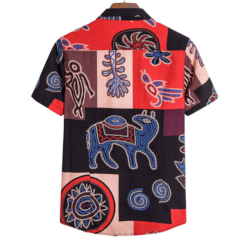 Herren Kurzarmhemd Vintage Design