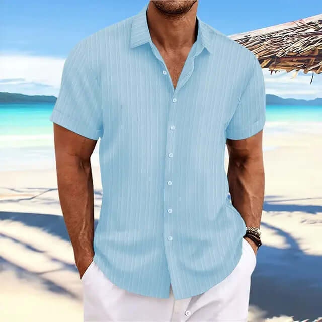 Klassisches Herren Strandhemd Baumwolle