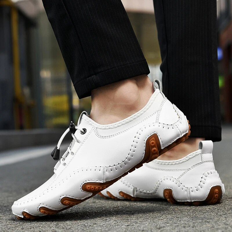 Weiße Orthopädische Lederloafer - Elias
