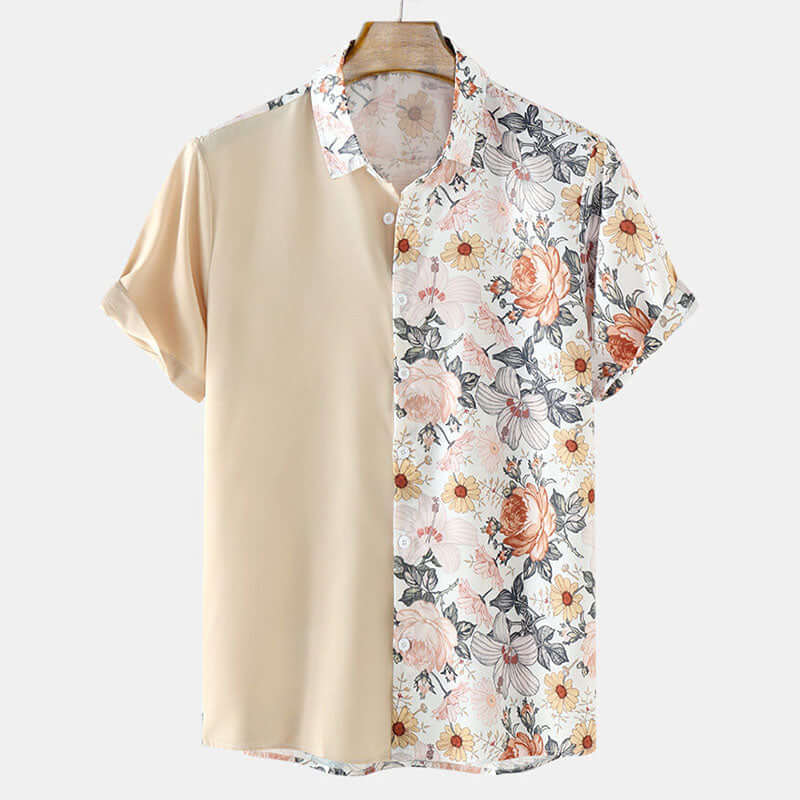 Herren Kurzarmhemd mit Floral Design