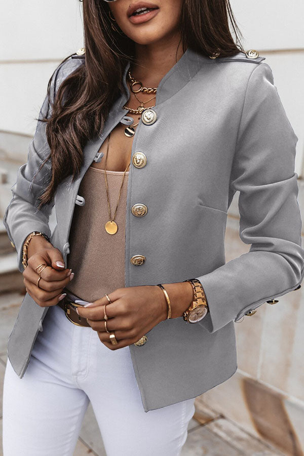 Zweireihiger Blazer mit Goldknöpfen Für Frauen