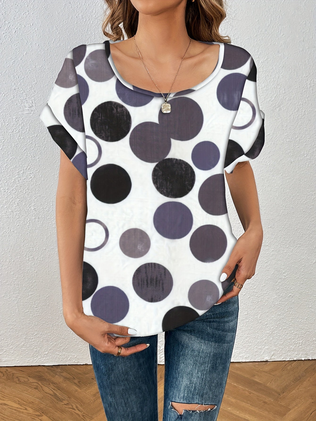 Weiße Polkadot-Bluse - Zoë