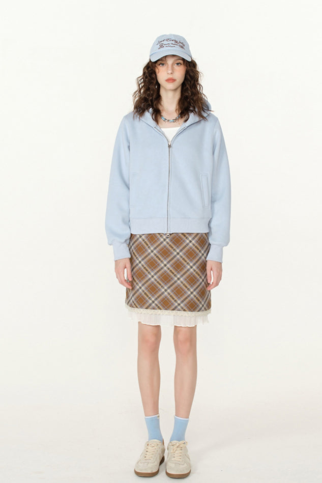 Lässiger Kapuzenpullover mit Reißverschluss für Damen