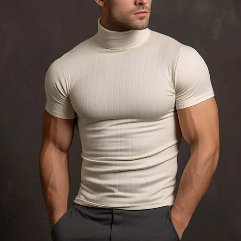 Herren Rollkragen T-Shirt - schlicht und elegant