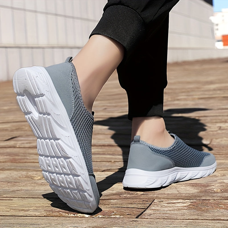 Hellgraue atmungsaktive Mesh-Schuhe - Tom