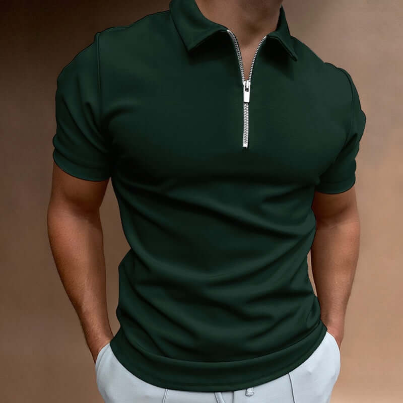 Elegantes Zip-Up-Polohemd für Herren
