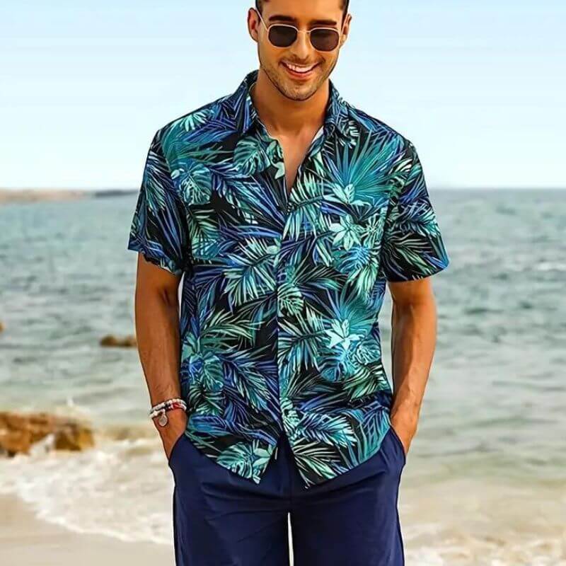 Stylisches Herren Kurzarmhemd Cancun-Stil