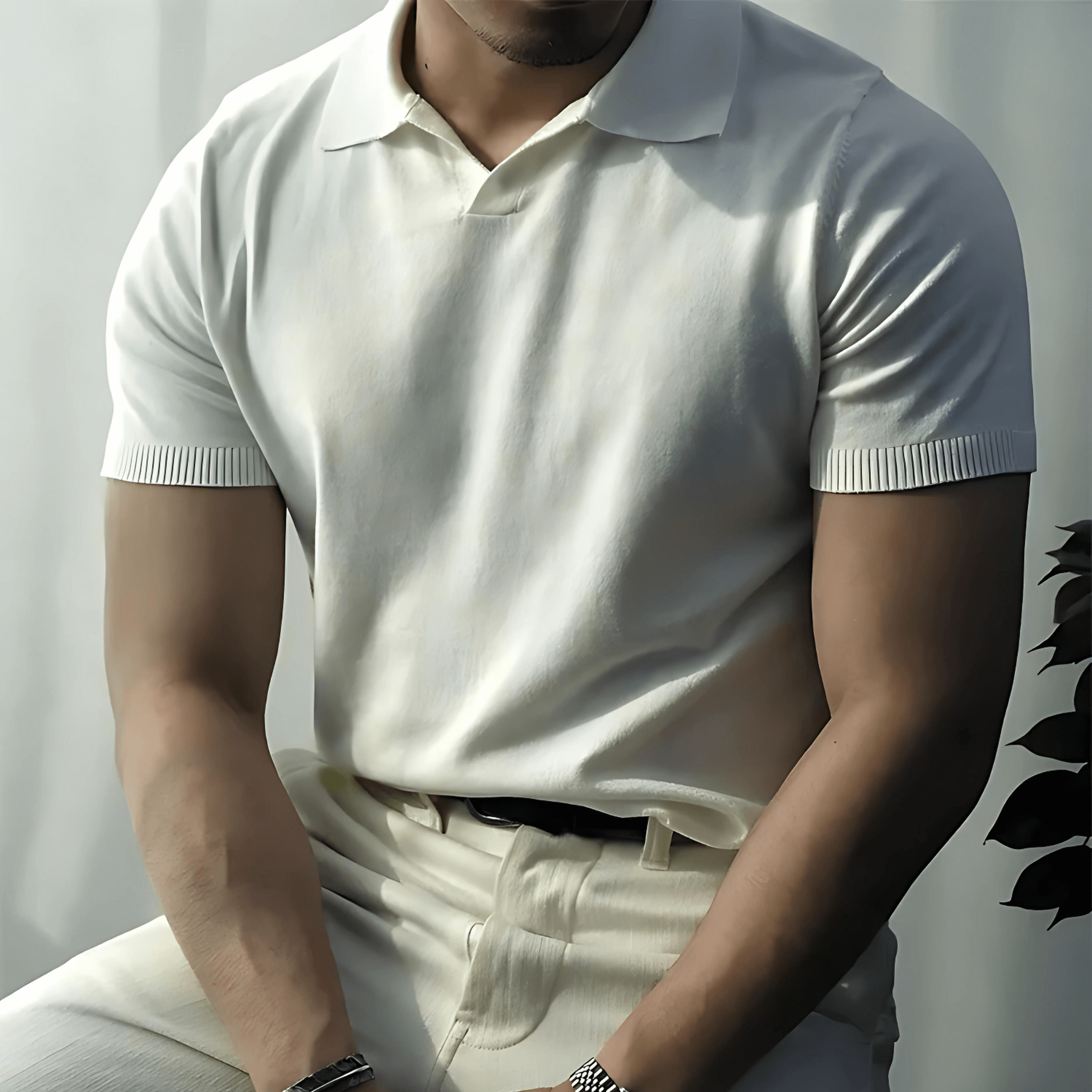 Klassisches Herren-Poloshirt mit V-Ausschnitt