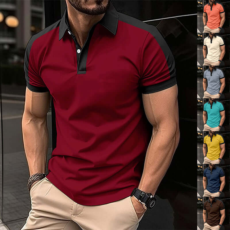 Herren Kurzarm Poloshirt - Sommerliches Casual Businesshemd