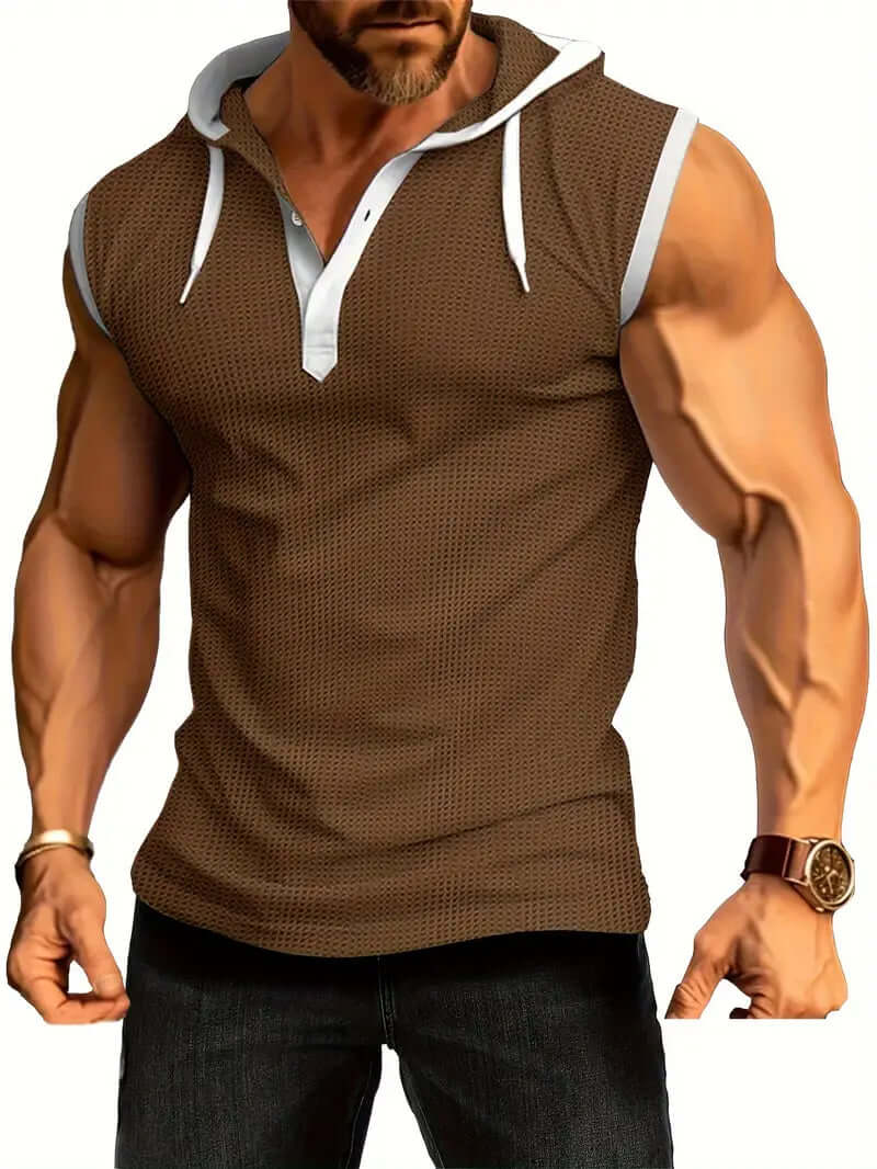 Ärmelloses Kapuzen-Muskelshirt für Herren