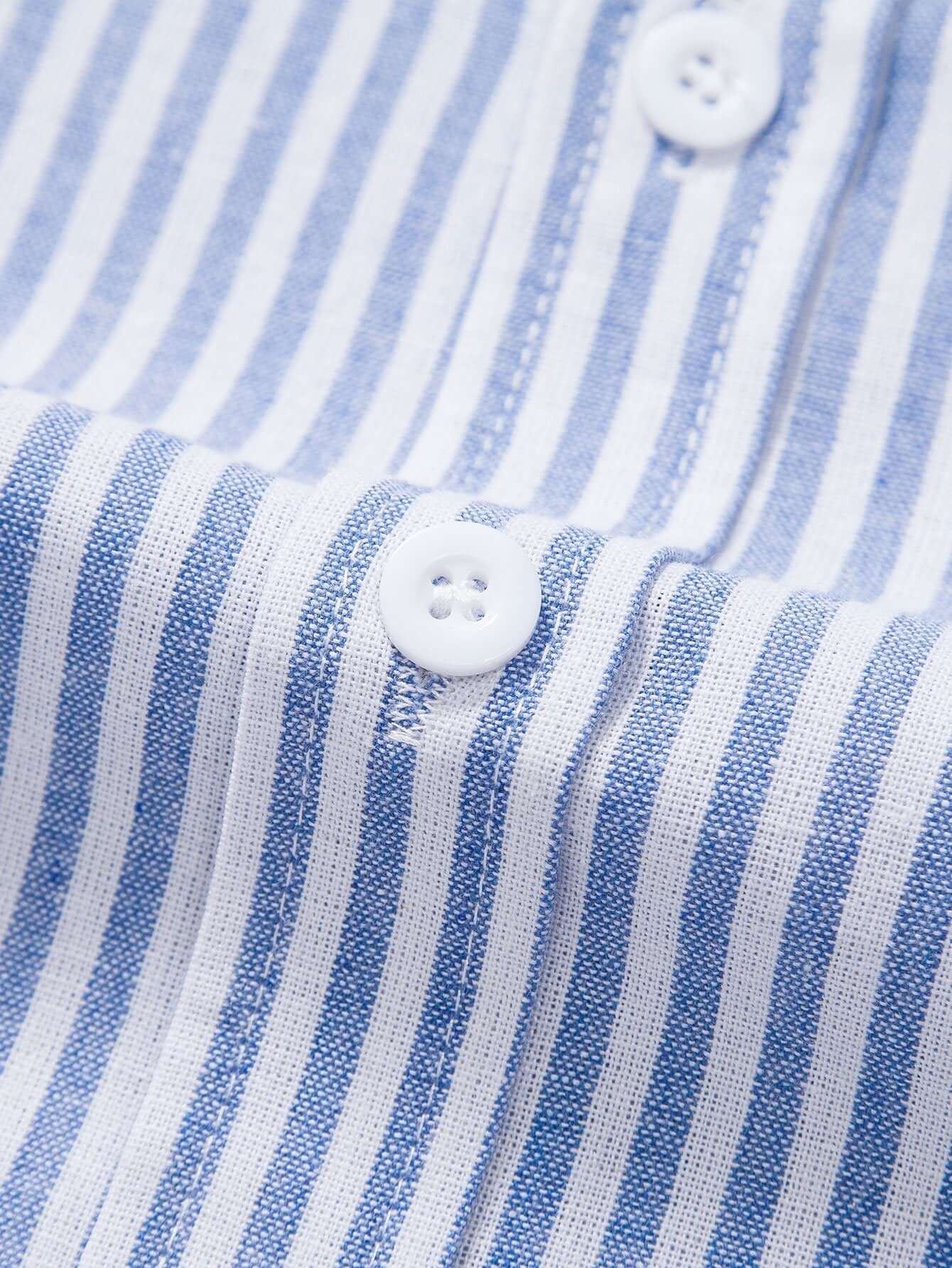 Gestreiftes Button-Down-Hemd - Baumwolle-Mix