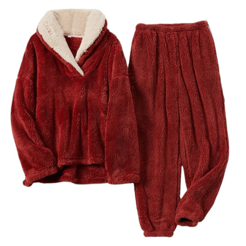 Warmes Fleece-Schlafanzug-Set für Frauen