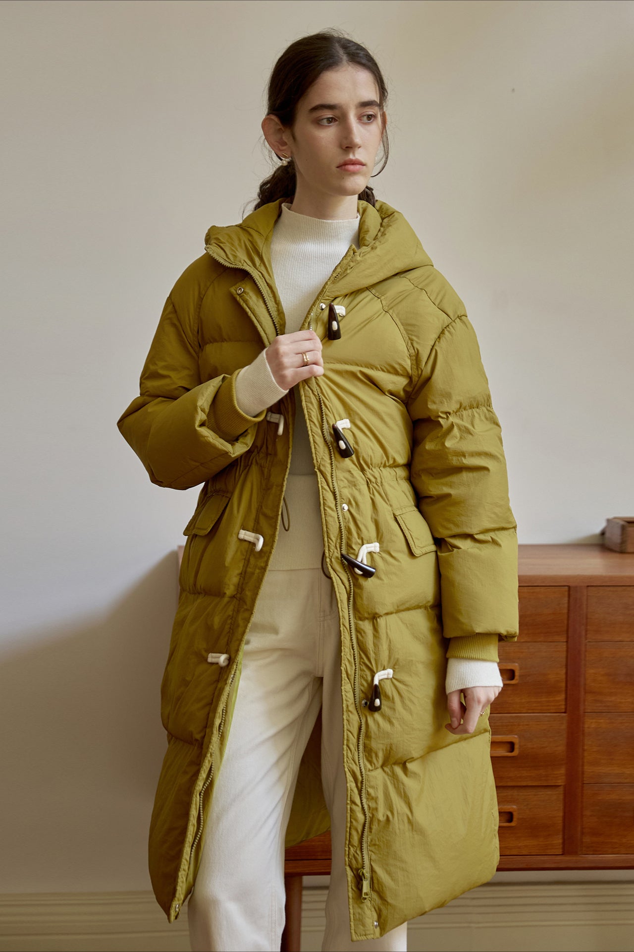 Langer Winter-Puffermantel für Damen