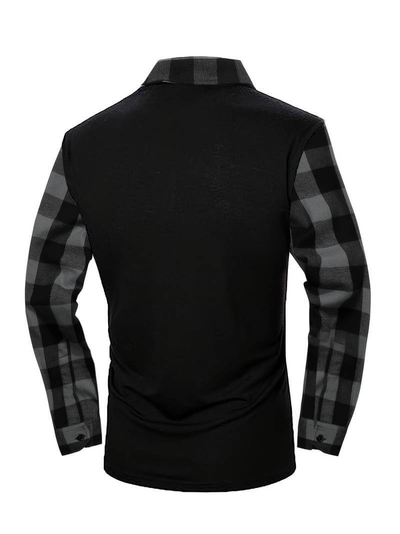 Langärmliges Flanell-Poloshirt mit Karomuster