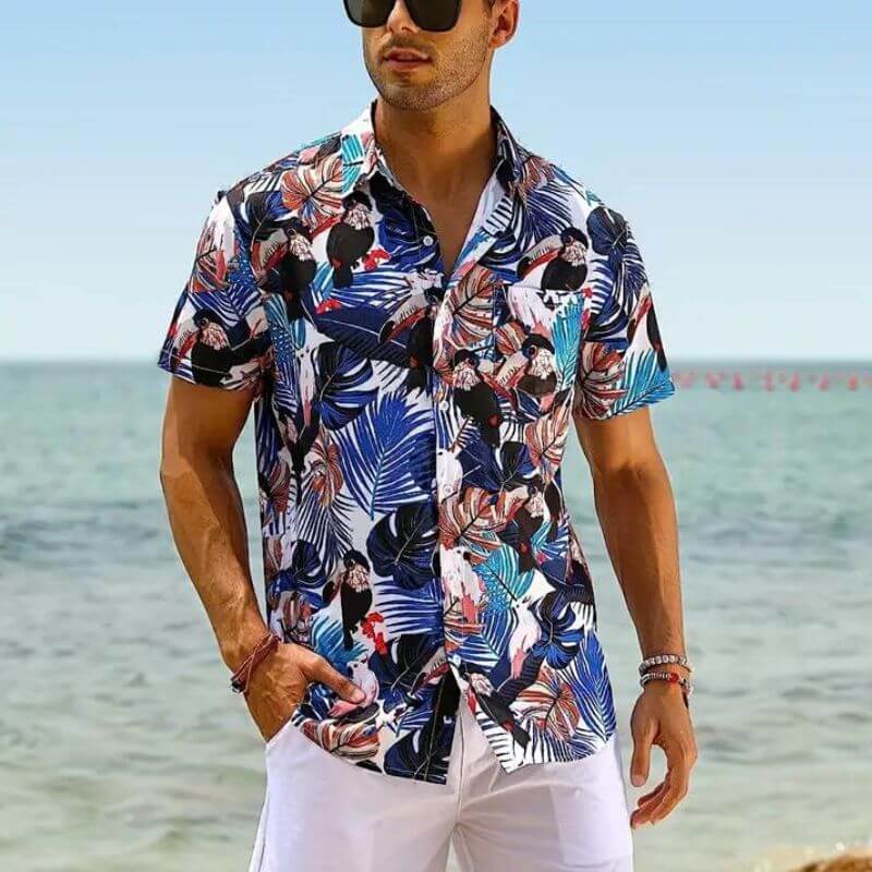 Stylisches Herren Kurzarmhemd Cancun-Stil