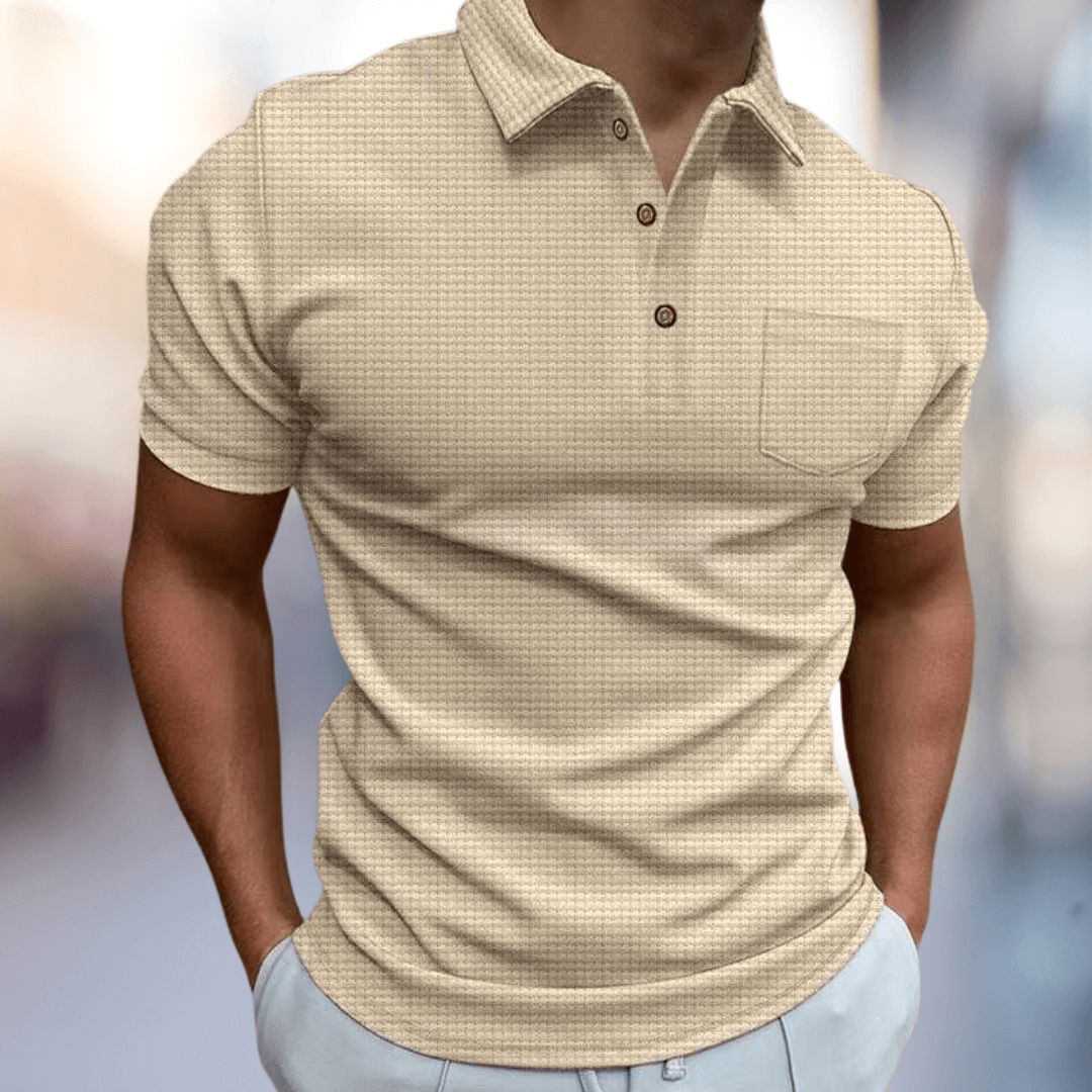 Strukturiertes Sommer-Poloshirt für Herren