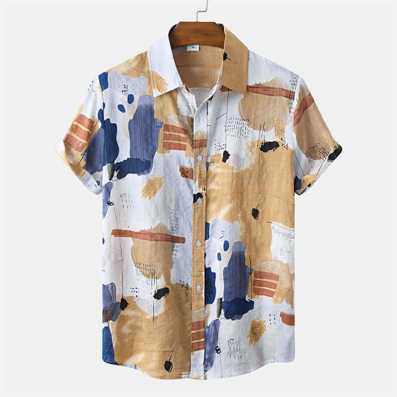 Bedrucktes Herren Kurzarmhemd Boho Design