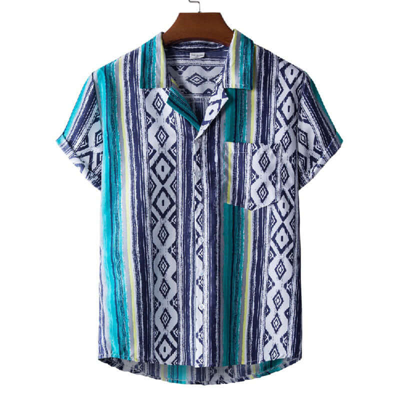 Gestreiftes Vintage Herren Kurzarmhemd Baumwolle