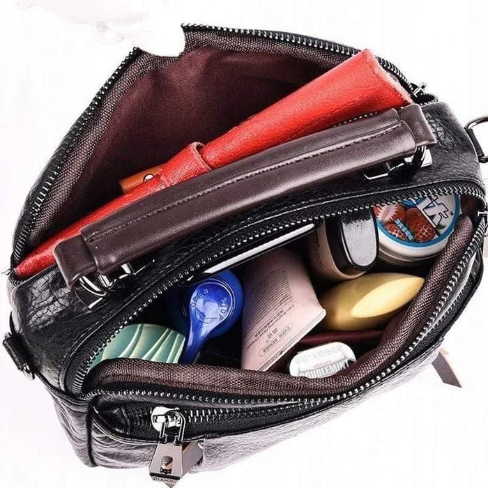 Handgefertigte Tasche aus Weichem Leder mit Mehreren Taschen