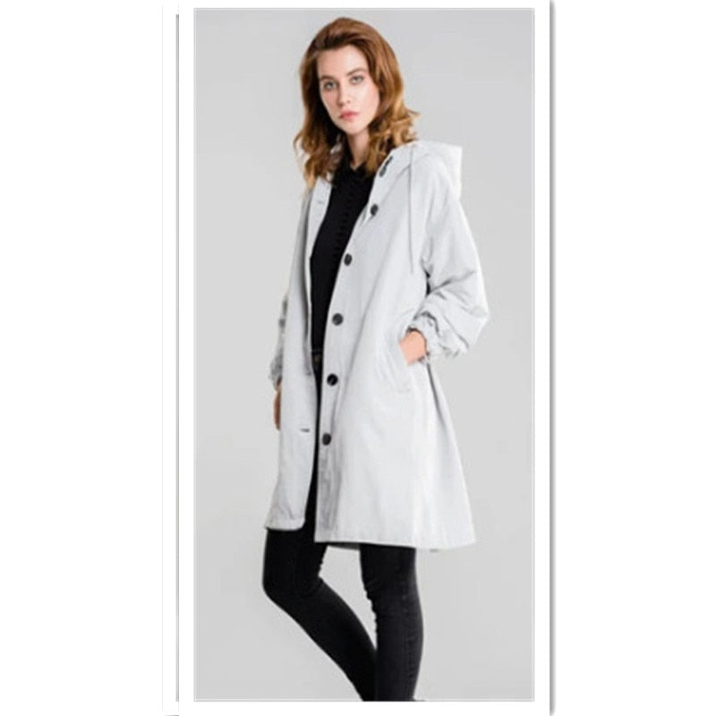 María | Eleganter Regenmantel mit Kapuze