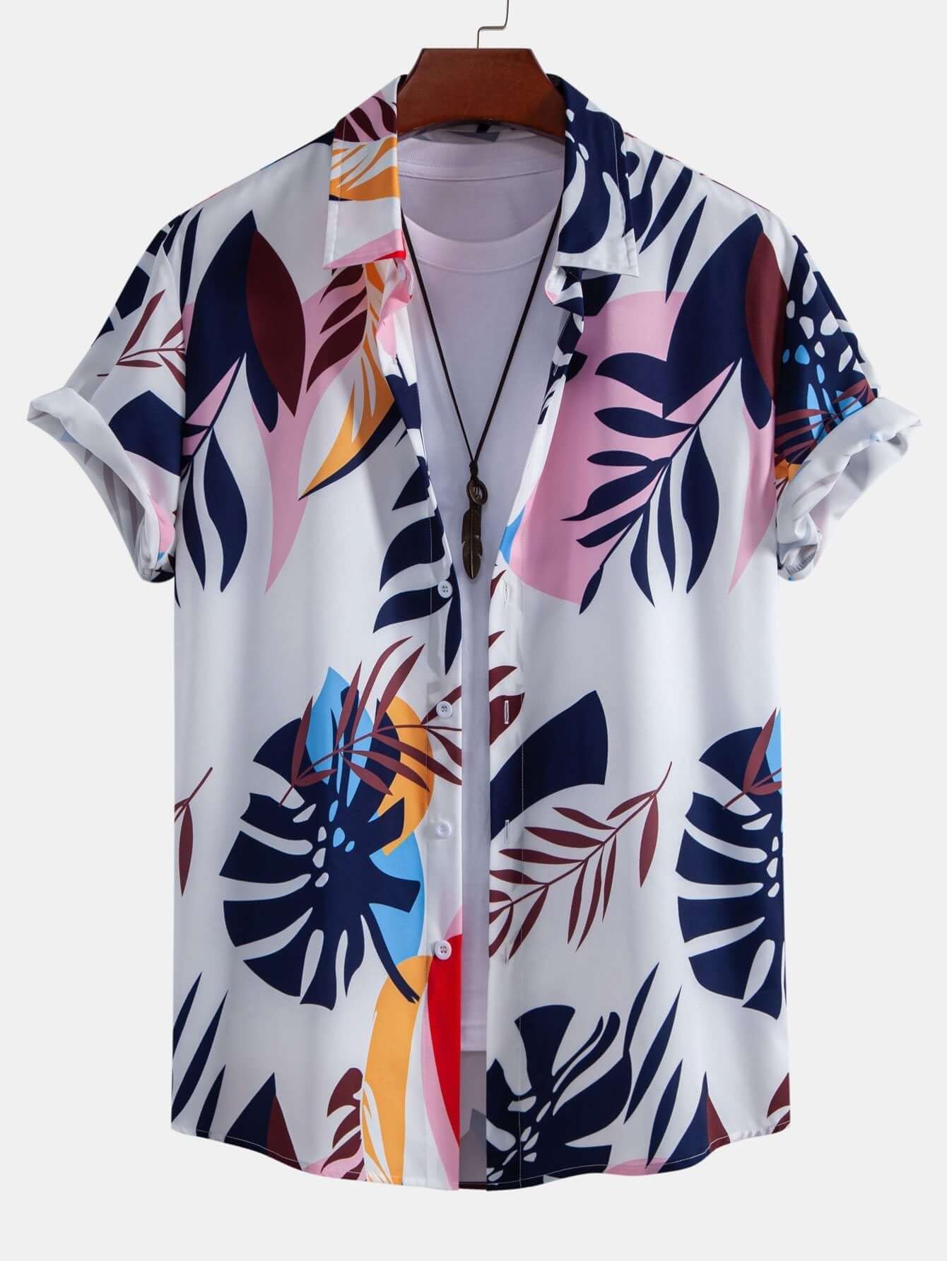 Farbblock Print Hemd Herren Regular Fit
