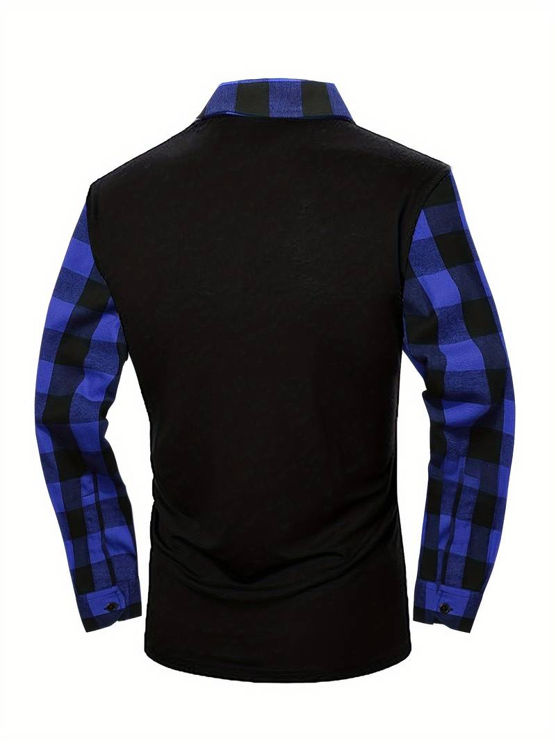 Langärmliges Flanell-Poloshirt mit Karomuster