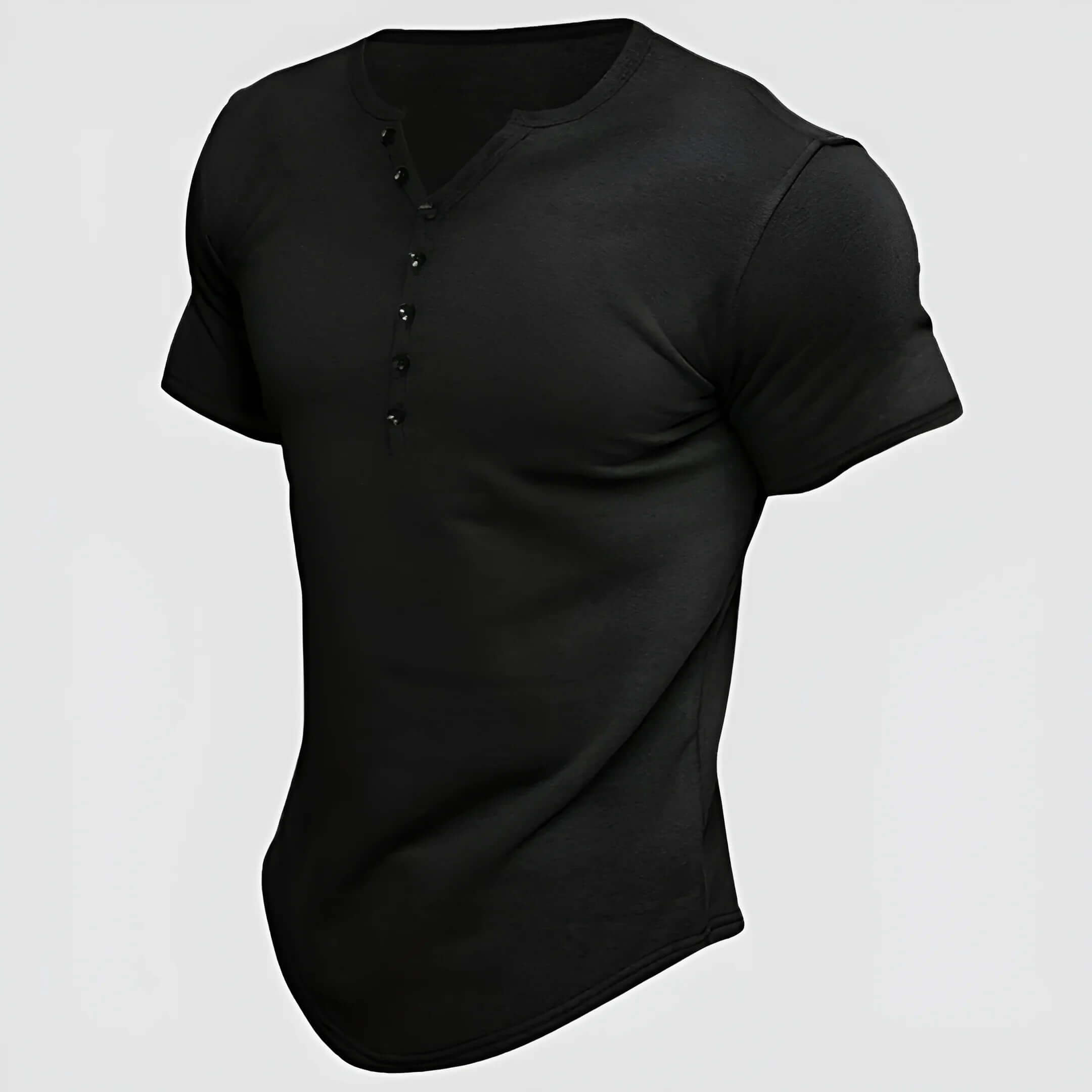Kurzärmliges Henley-Shirt für Herren