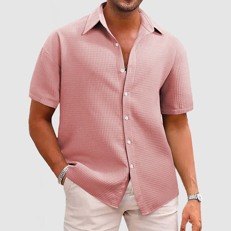 Herren Waffelstrick Hemd - Elegant & Komfortabel
