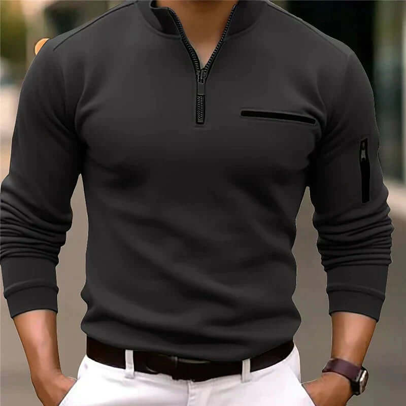 Herren Poloshirt mit 1/4 Reißverschluss