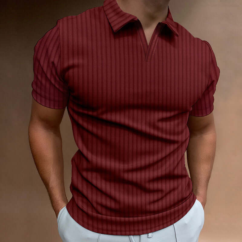 Gestreiftes Herren-Poloshirt Kurzarm Baumwolle