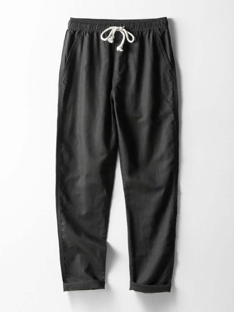 Elegantes Jacquard-Hemd & Leinenhose Set Herren
