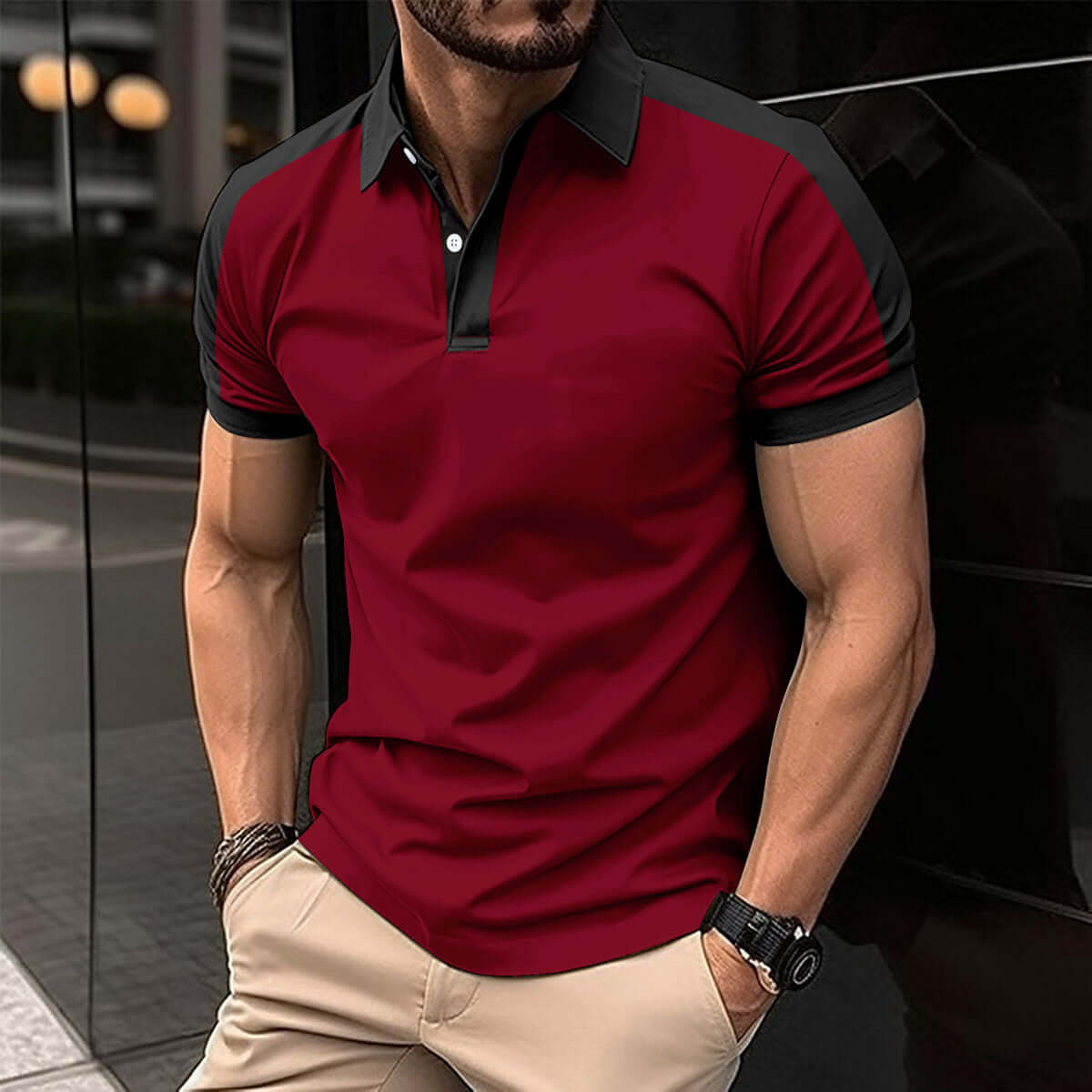 Herren Kurzarm Poloshirt - Sommerliches Casual Businesshemd